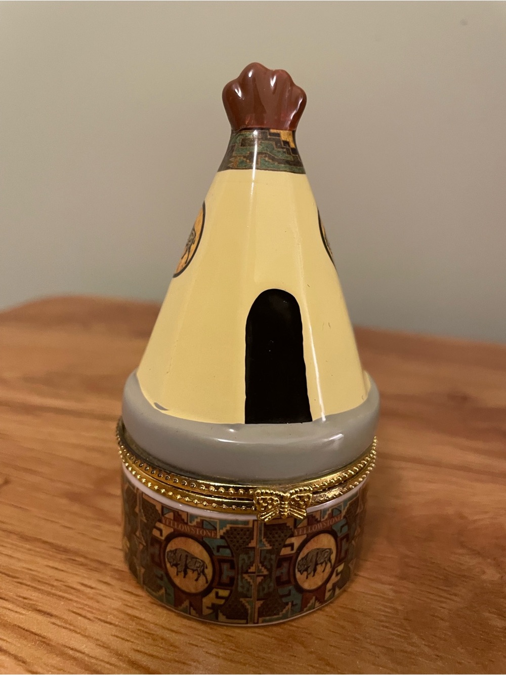 Vintage Yellow Tepee Trinket Box